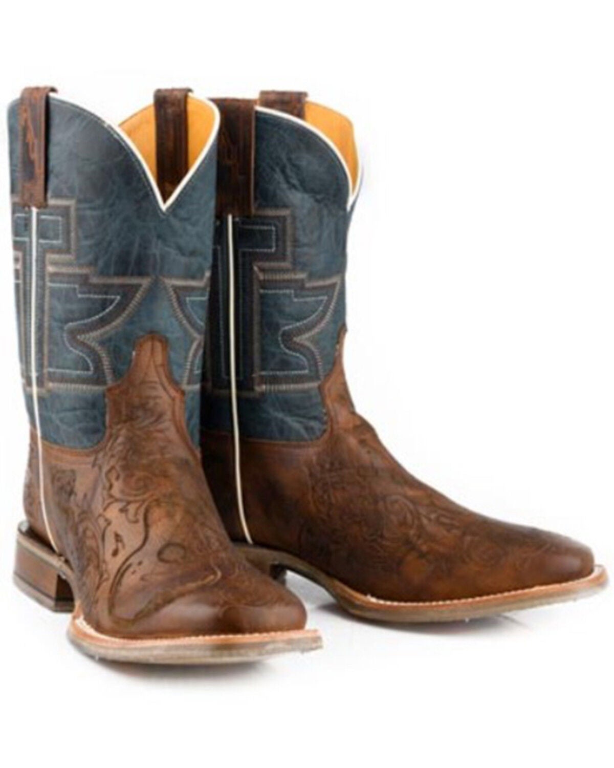 Tin Haul Men's Guitar Man Western Boots - Broad Square Toe, Brown, hi-res