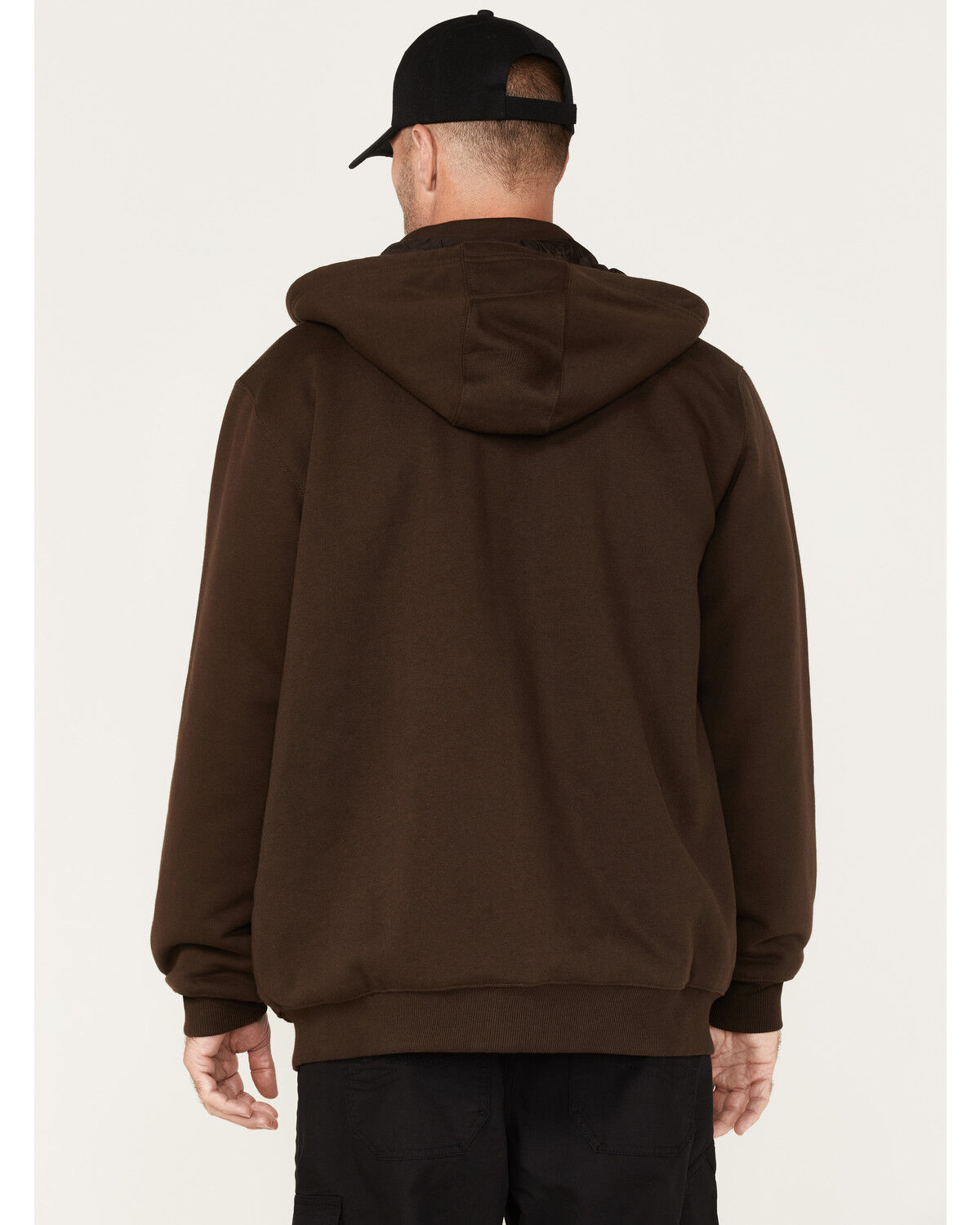 Image #4 - Hawx Men's Logo Quilted Hooded Zip Jacket, Brown, hi-res