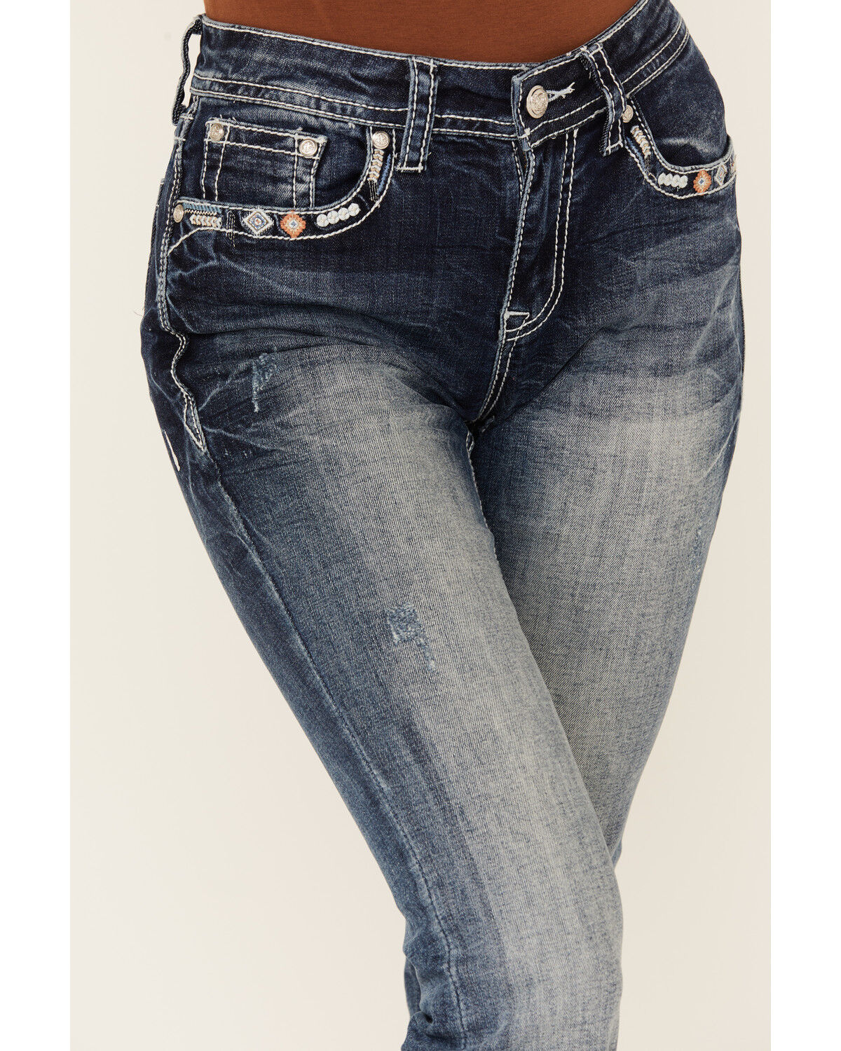 お歳暮・冬ギフト 特集2024 通販  LA In Grace Women's Mid Embroidered Print Geo Wash Medium トップス