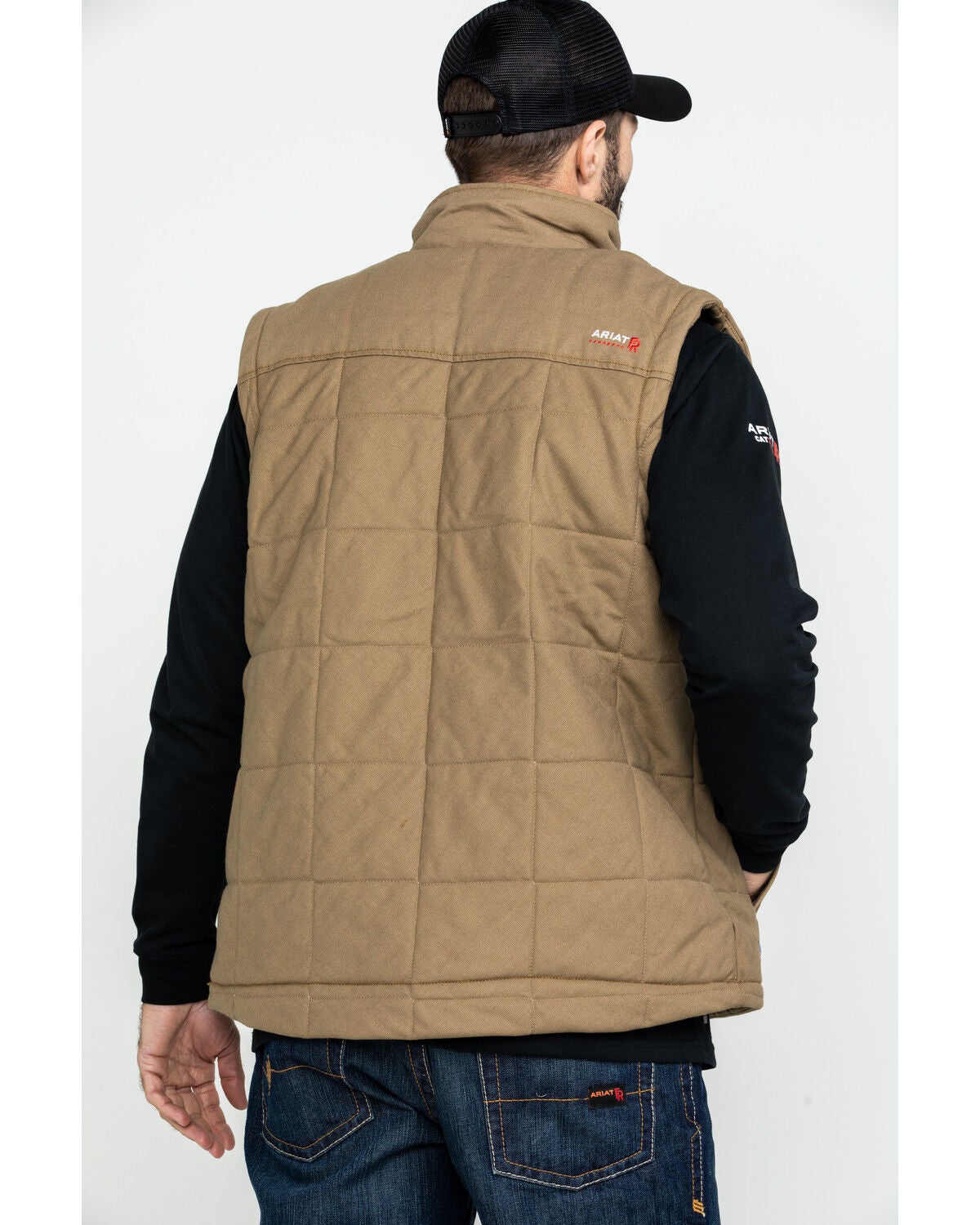 Image #2 - Ariat Men's FR Crius Insulated Work Vest - Big, Beige/khaki, hi-res