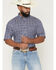 Image #1 - Ariat Men's Bill Medallion Print Short Sleeve Button-Down Western Shirt - Big, Blue, hi-res