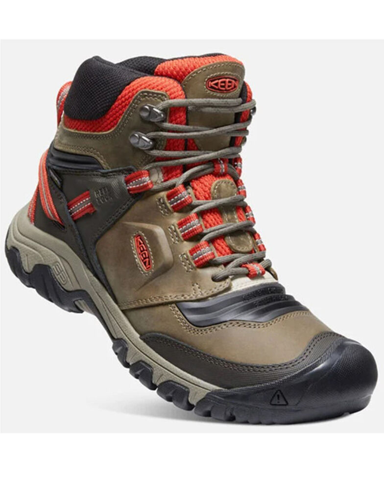 Keen Men's Ridge Flex Waterproof Hiking Boots - Soft Toe, Olive, hi-res