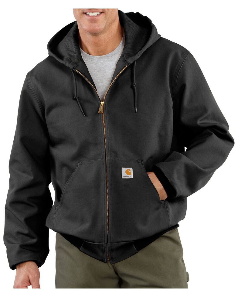 Carhartt Thermal Lined Canvas Hooded Jacket, Black, hi-res