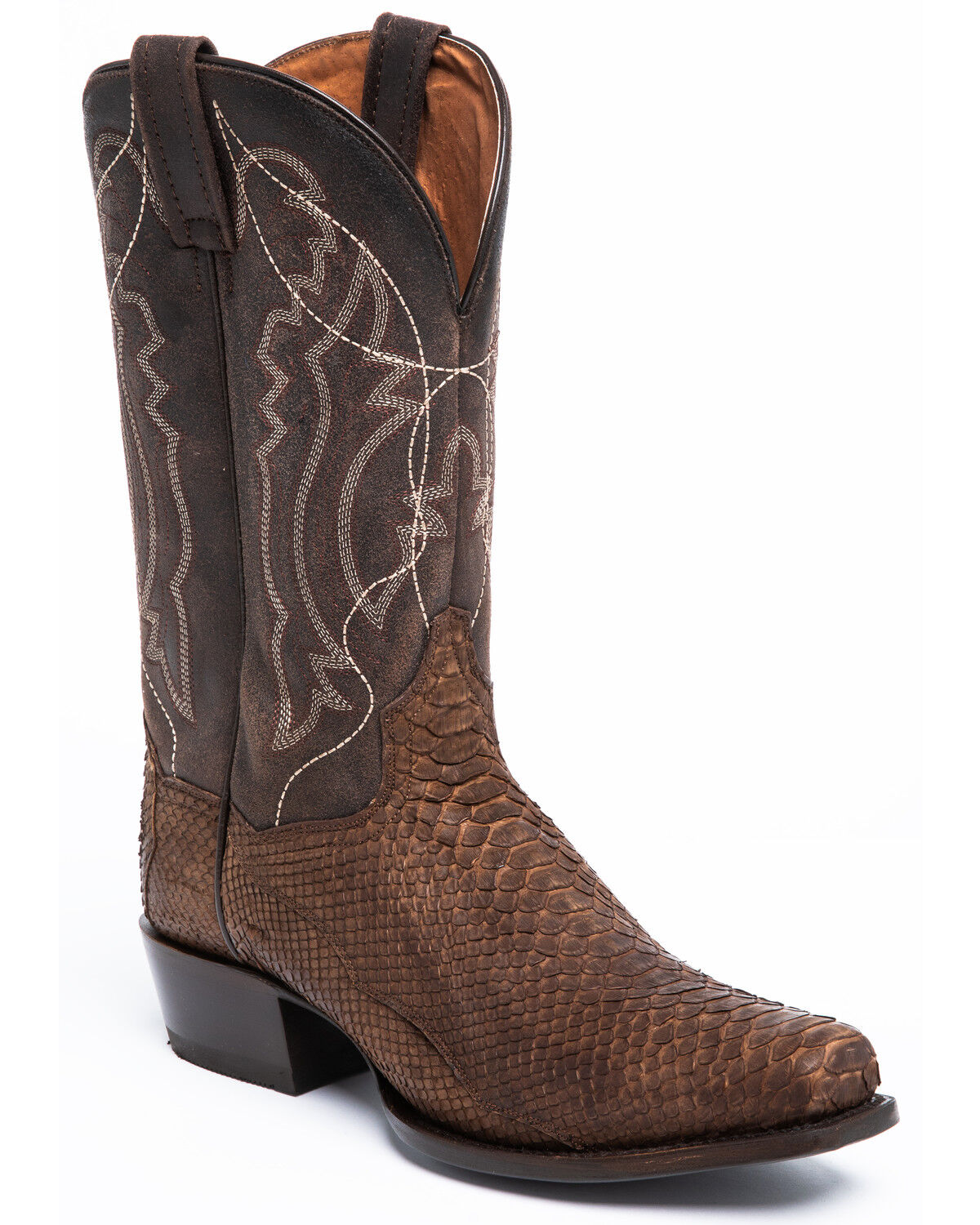 snakeskin cowboy boots square toe