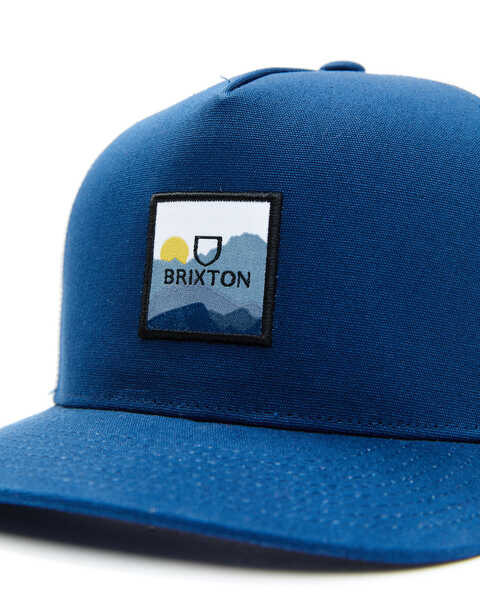 Brixton Men's Alpha Block Logo Patch Crossover MP Mesh-Back Ball Cap , Blue, hi-res