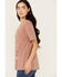 Image #2 - Blended Women's Rodeo Cowboy Cutout Short Sleeve Graphic Tee, Brown, hi-res