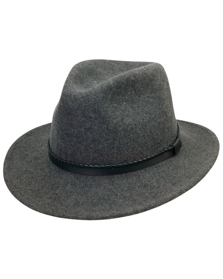 Black Creek Men's Grey Heathered Crushable Wool Hat, Grey, hi-res