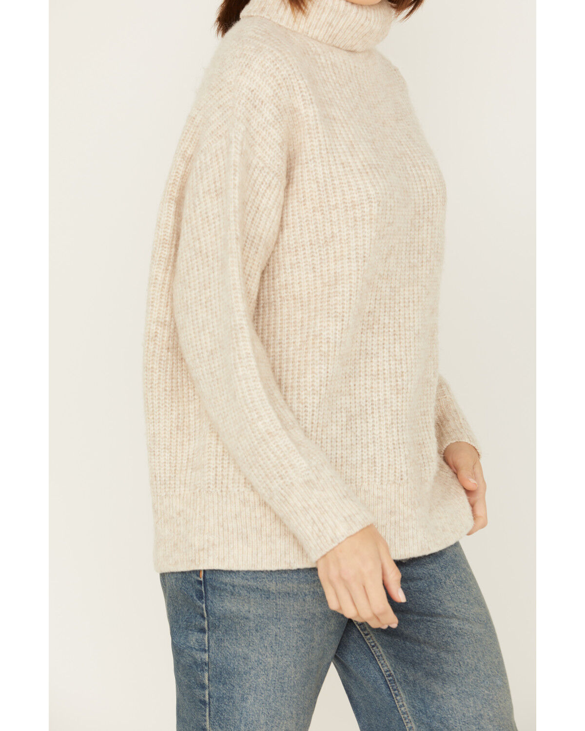 Image #3 - Cleo + Wolf Women's Oversized Turtleneck Sweater, Oatmeal, hi-res