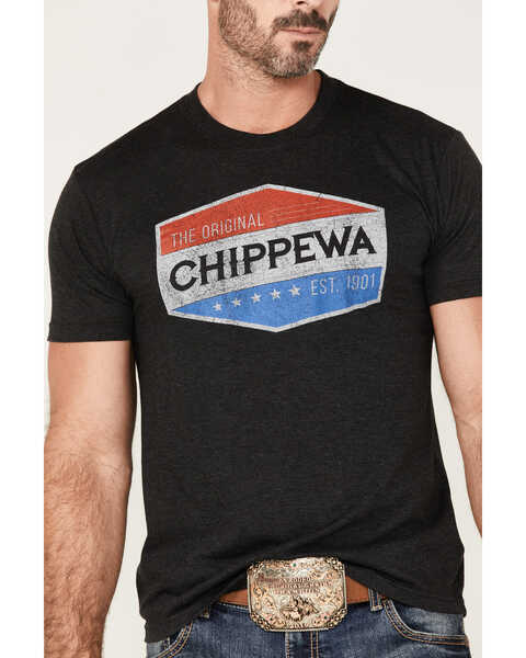 Image #3 - Chippewa Men's Badge Logo Vintage Graphic T-Shirt, Black, hi-res