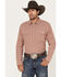Image #1 - Blue Ranchwear Men's Plaid Print Long Sleeve Western Pearl Snap Shirt, Fired Brick, hi-res