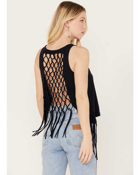 Image #4 - Shyanne Women's American Made Graphic Cage Back Tank, Dark Blue, hi-res