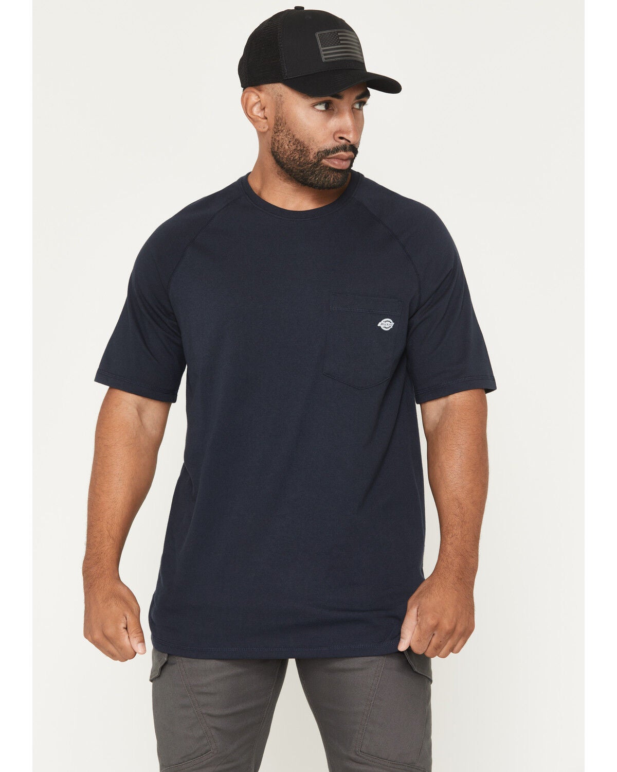 Image #1 - Dickies Men's Cooling Temp-IQ&trade; Short Sleeve Pocket T-Shirt, Navy, hi-res