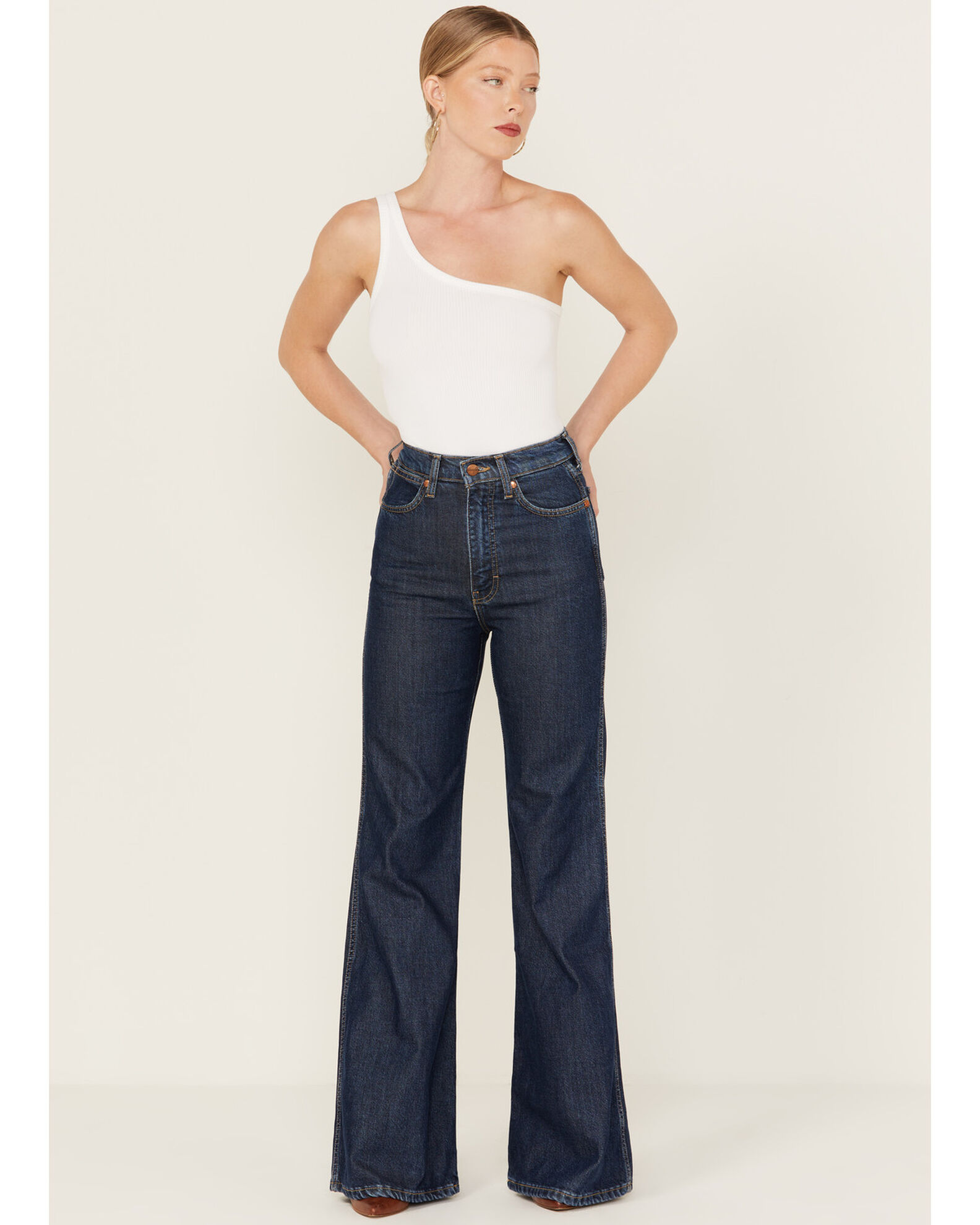 Wrangler Women's Wanderer High Rise Wide Leg Stretch Denim