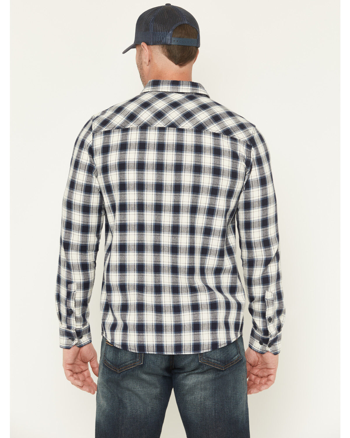Image #4 - Brothers and Sons Men's Anvil Plaid Print Long Sleeve Button-Down Flannel Shirt, Blue, hi-res