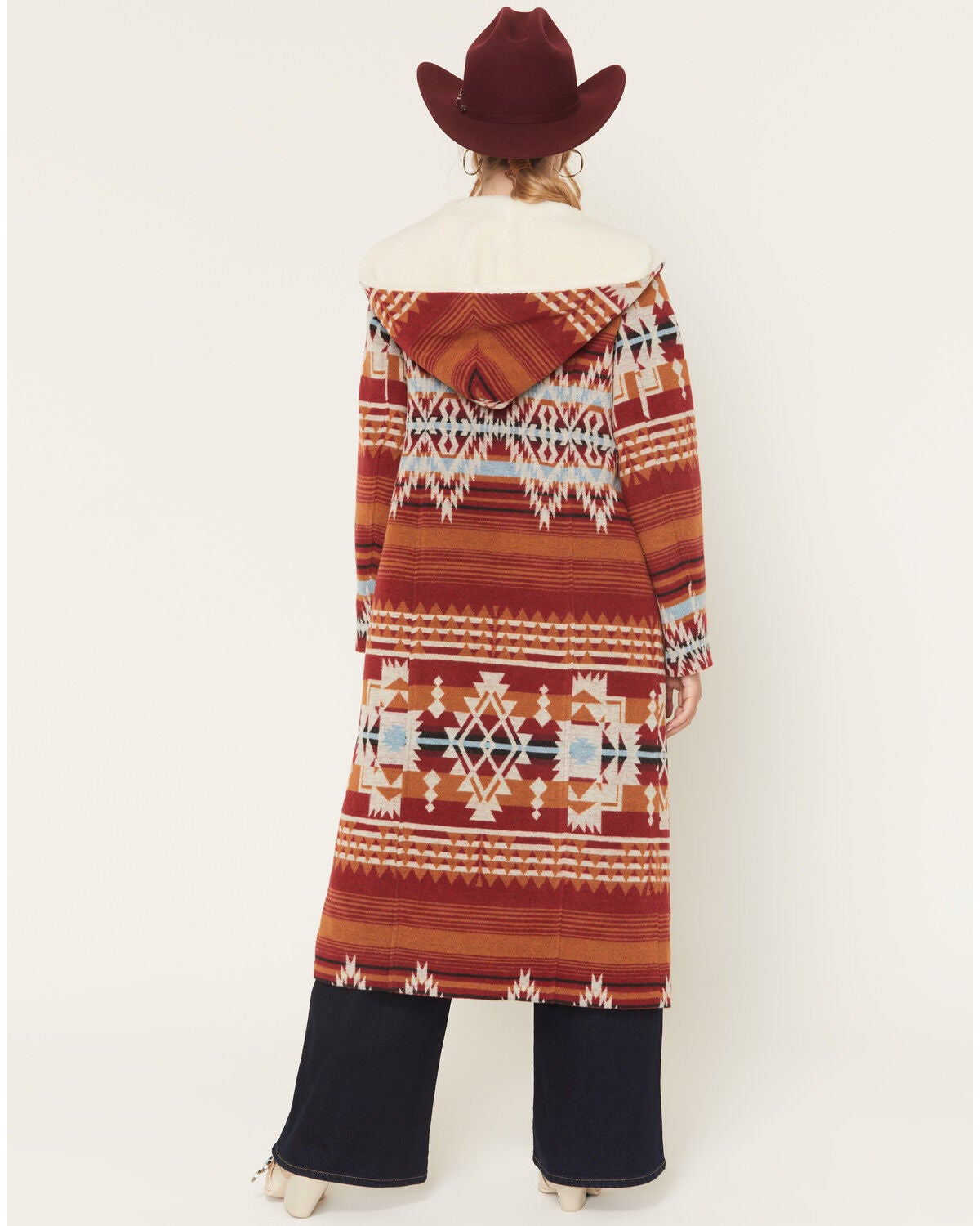 Image #4 - Panhandle Slim Women's Southwestern Print Hook & Loop Hooded Coat, Multi, hi-res