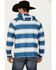 Image #4 - Rock & Roll Denim Men's Serape Striped Performance Hooded Sweatshirt, Blue, hi-res