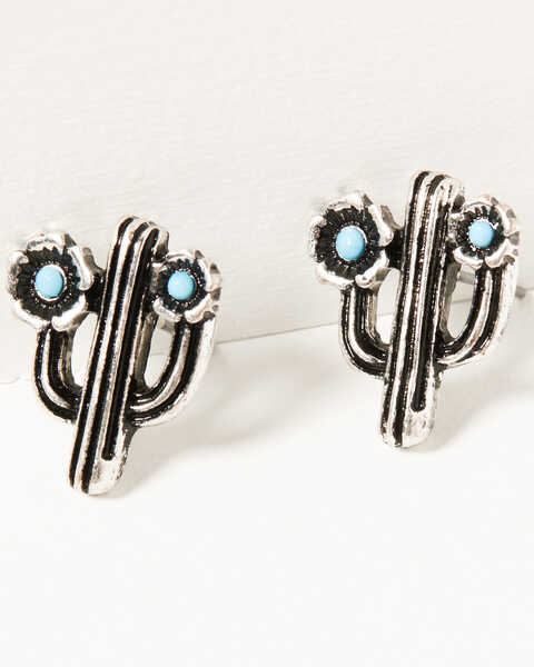 Image #2 - Shyanne Women's Bisbee Falls 6-Piece Cross & Cactus Earrings Set, Silver, hi-res