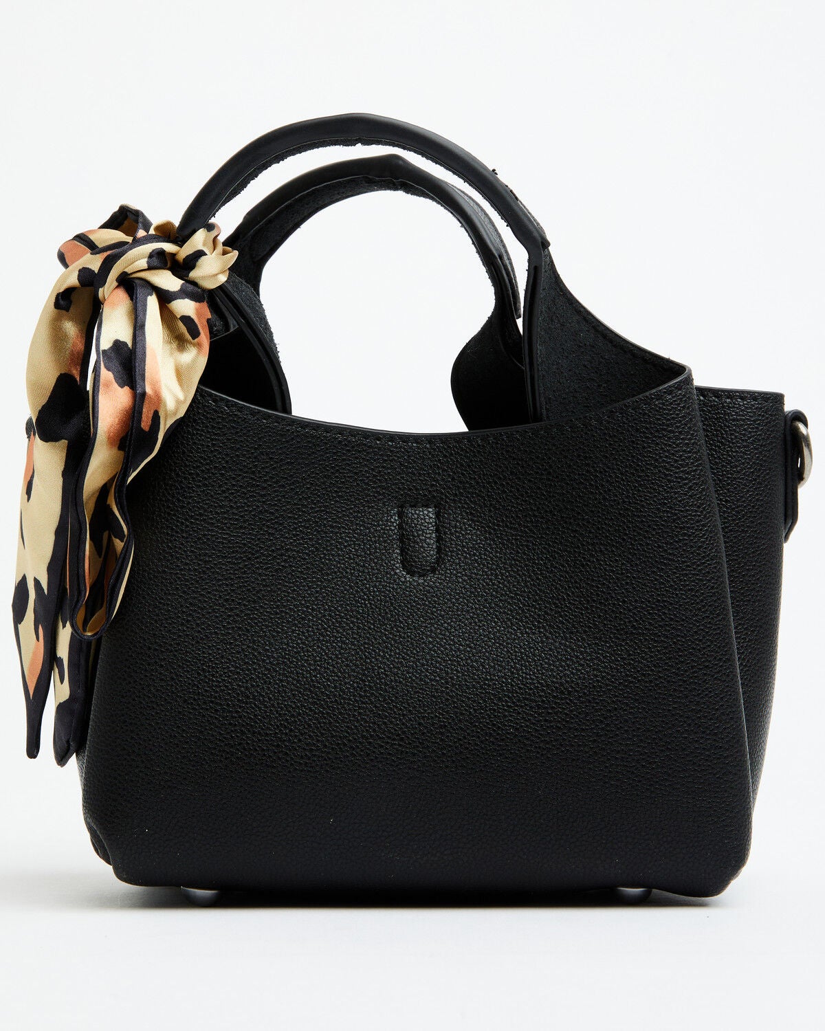 Image #3 - Justin Women's Signature Tiny Tote with Leopard Print Scarf Crossbody Bag, Black, hi-res