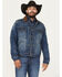 Image #1 - Blue Ranchwear Men's Canyon Corduroy Collar Denim Jacket, Dark Wash, hi-res