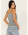 Image #4 - Cleo + Wolf Women's Rib Knit Henley Tank, Steel Blue, hi-res