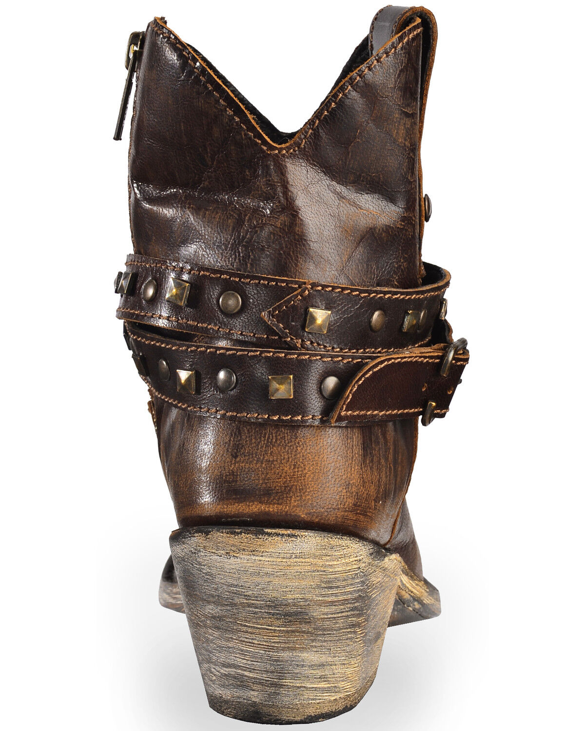 Image #7 - Liberty Black Women's Volcano Brass Studded Harness Booties - Round Toe, , hi-res