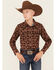 Image #1 - Cody James Boys' Bite The Bullet Southwestern Print Snap Western Shirt, Brown, hi-res