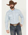 Image #1 - Wrangler Men's 20X Geo Print Long Sleeve Snap Stretch Western Shirt, White, hi-res