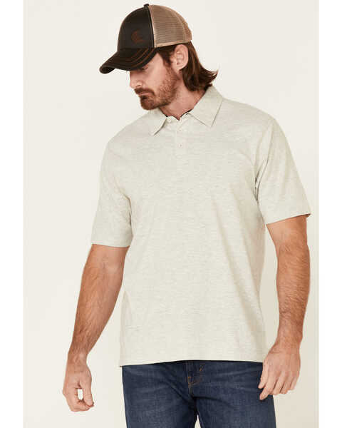 North River Men's Solid Slub Short Sleeve Polo Shirt , Natural, hi-res