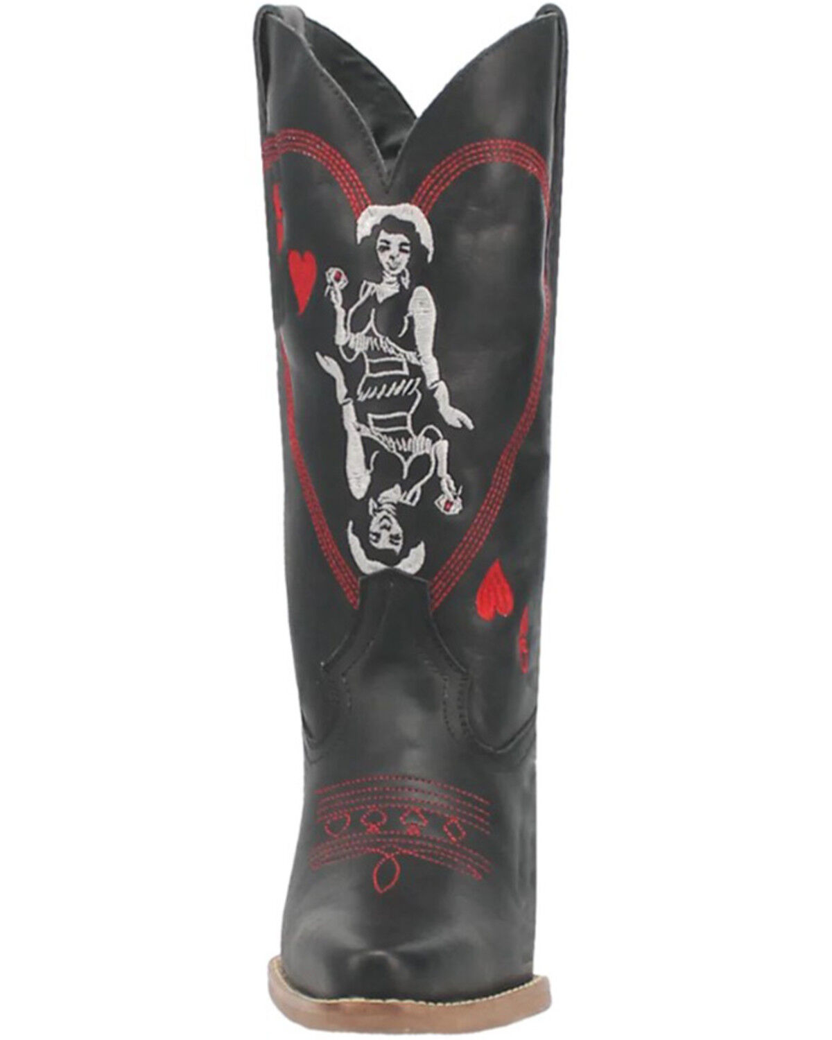 Image #4 - Dingo Women's Queen A Hearts Western Boots - Snip Toe, Black, hi-res