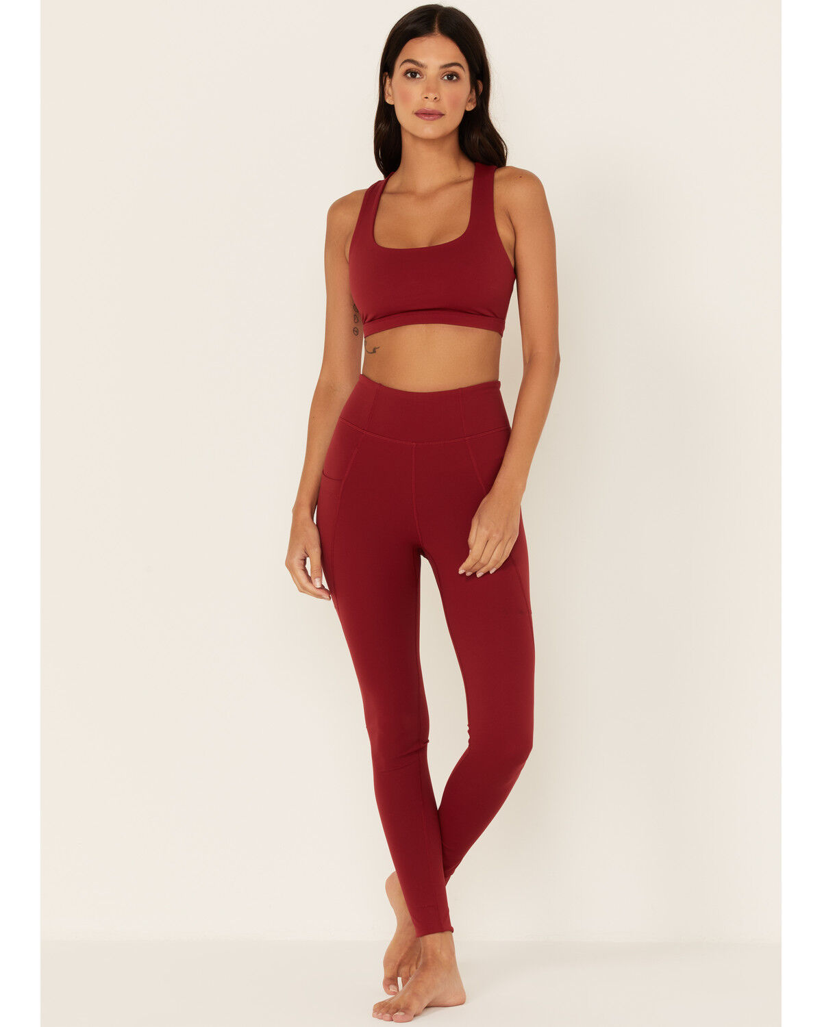 Image #4 - Idyllwind Women's Strappy Back Sports Bra, Burgundy, hi-res