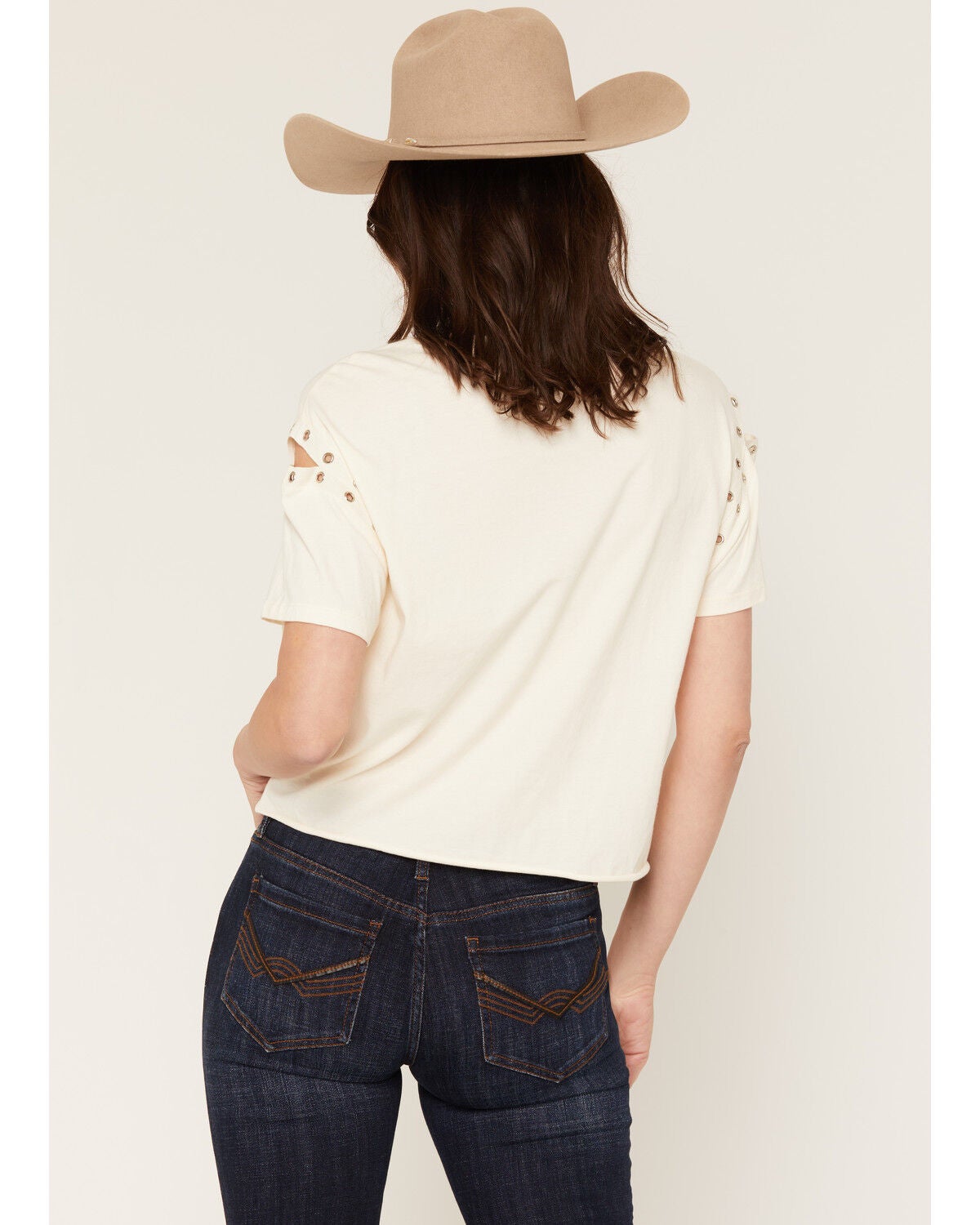 Image #4 - Rock & Roll Denim Women's Western Steer Short Sleeve Graphic Tee, Cream, hi-res