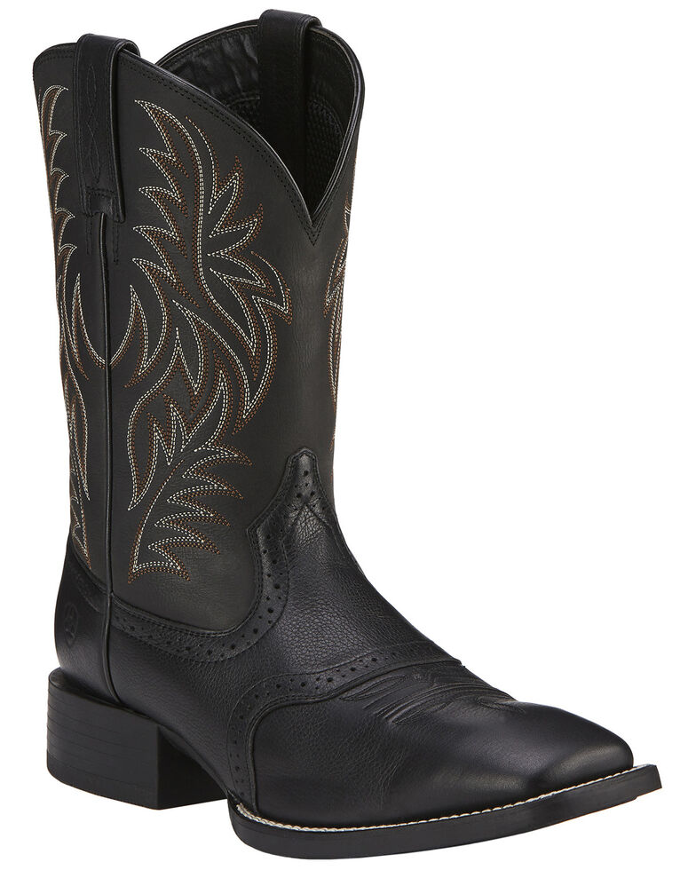 Ariat Sport Western Cowboy Boots Wide Square Toe Country Outfitter