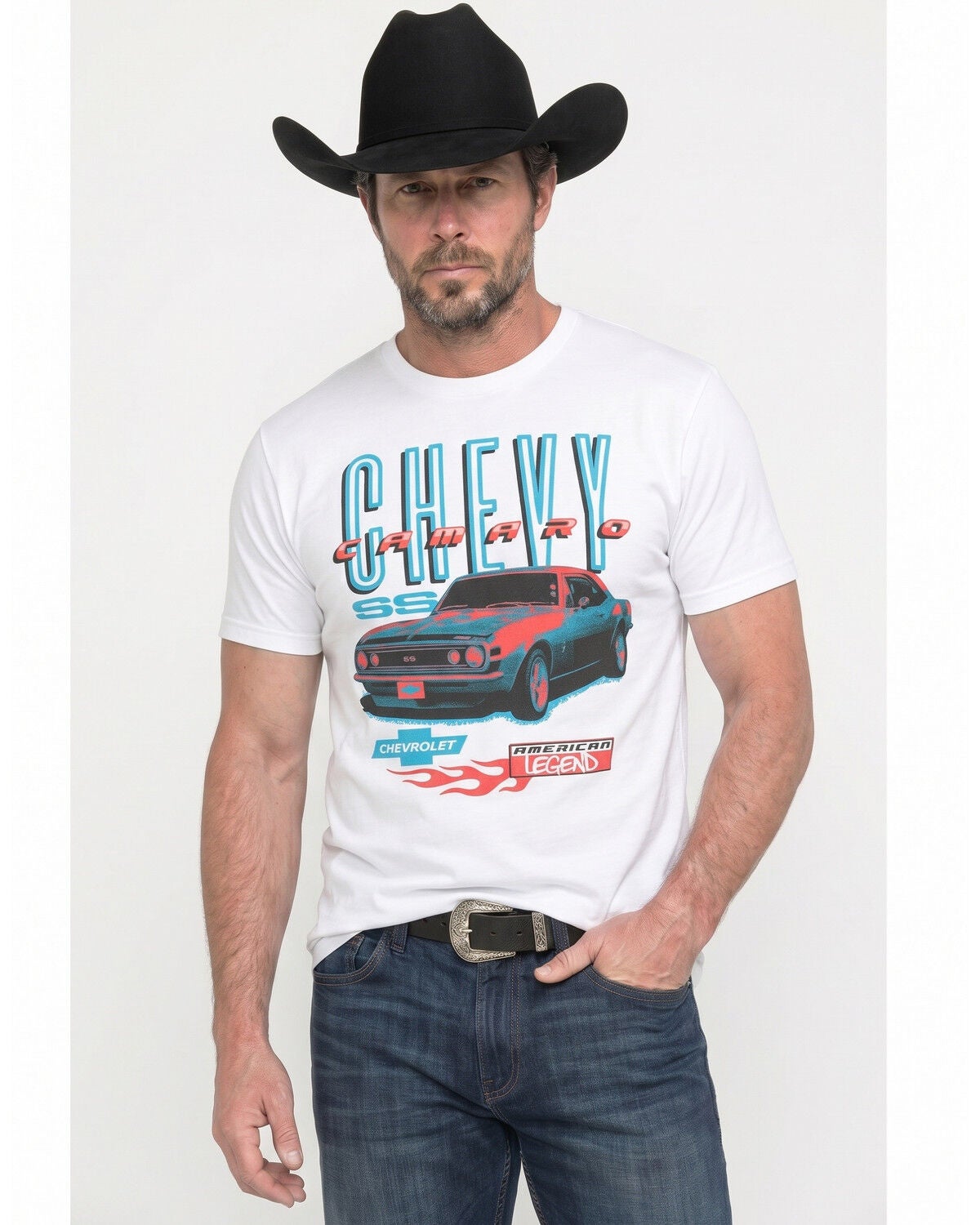 Americana Men's Legend Short Sleeve Graphic T-Shirt, White, hi-res