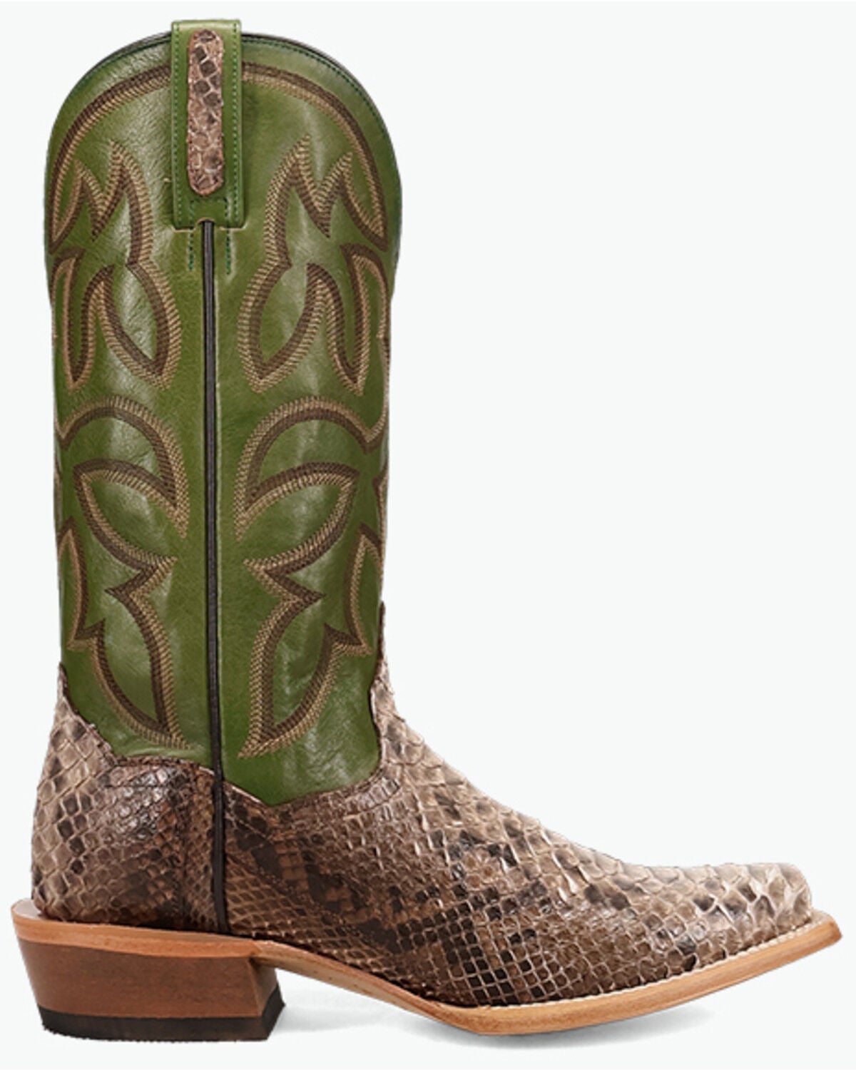 Image #2 - Dan Post Men's Exotic Python Western Boots - Square Toe, Brown, hi-res
