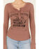 Image #3 - Cleo + Wolf Women's Rust Belt Long Sleeve Henley Shirt, Coffee, hi-res