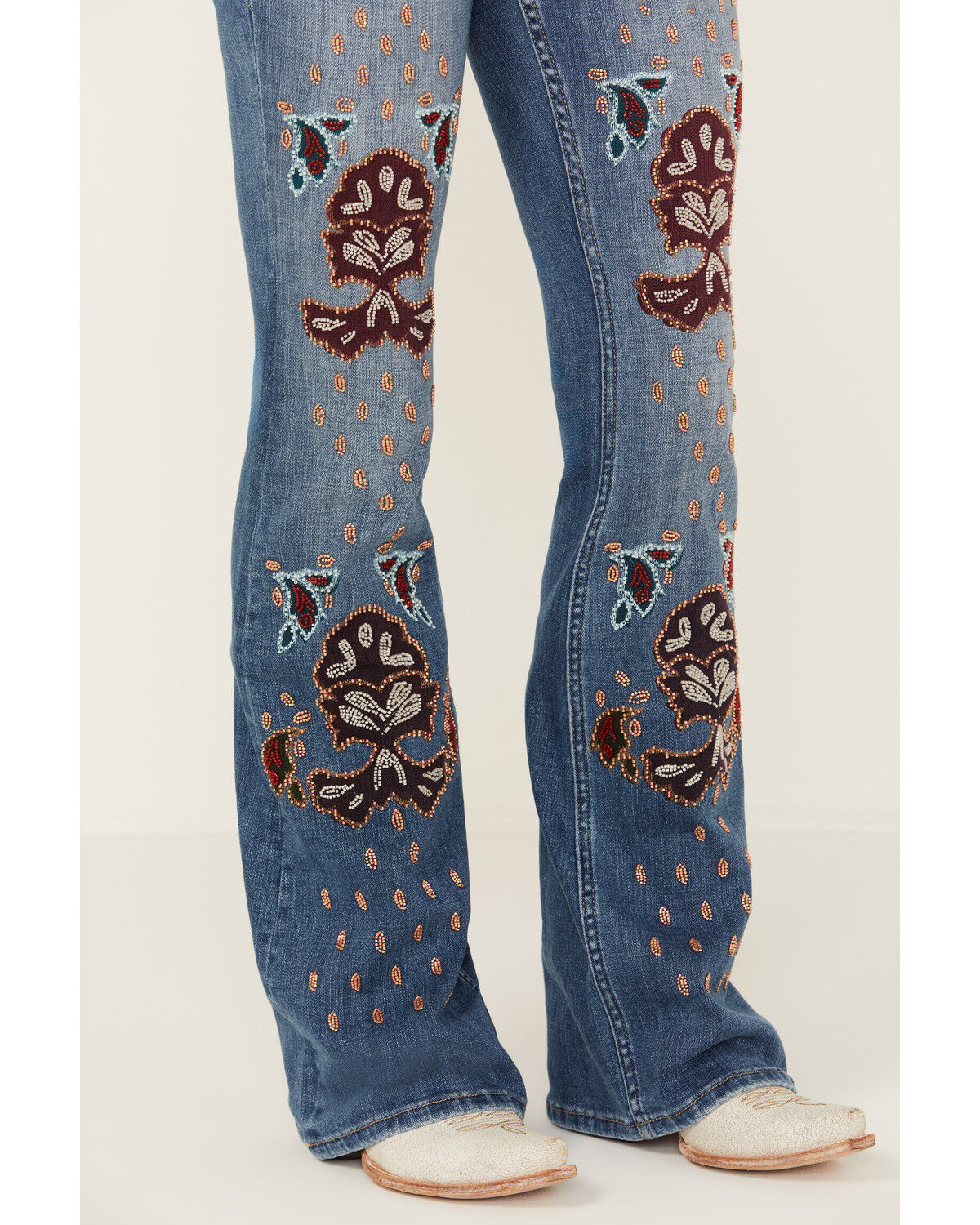 Image #2 - Idyllwind Women's Briley Medium Wash Mid Rise Embellished Stretch Bootcut Jeans, Medium Wash, hi-res