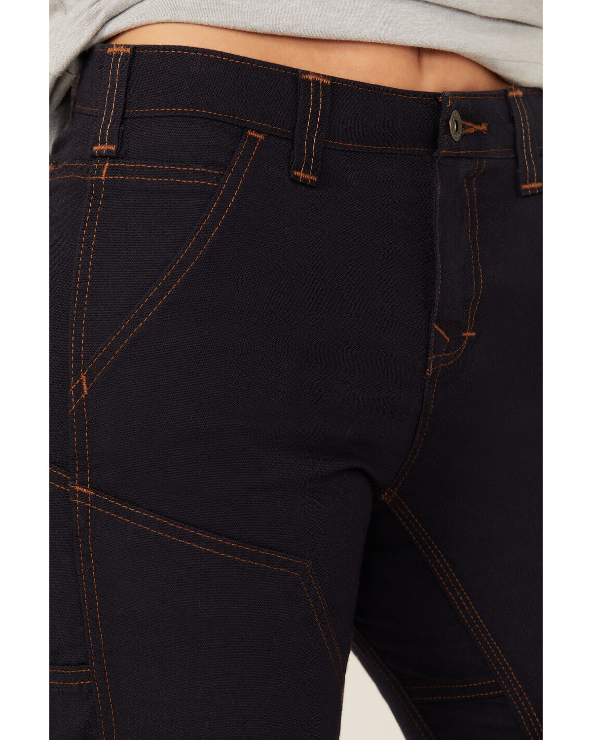 Image #2 - Dovetail Workwear Women's Britt Utility FR Canvas Stretch Work Pants, Navy, hi-res