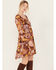 Image #3 - En Creme Women's Floral Print Long Sleeve Mini Dress, Multi, hi-res