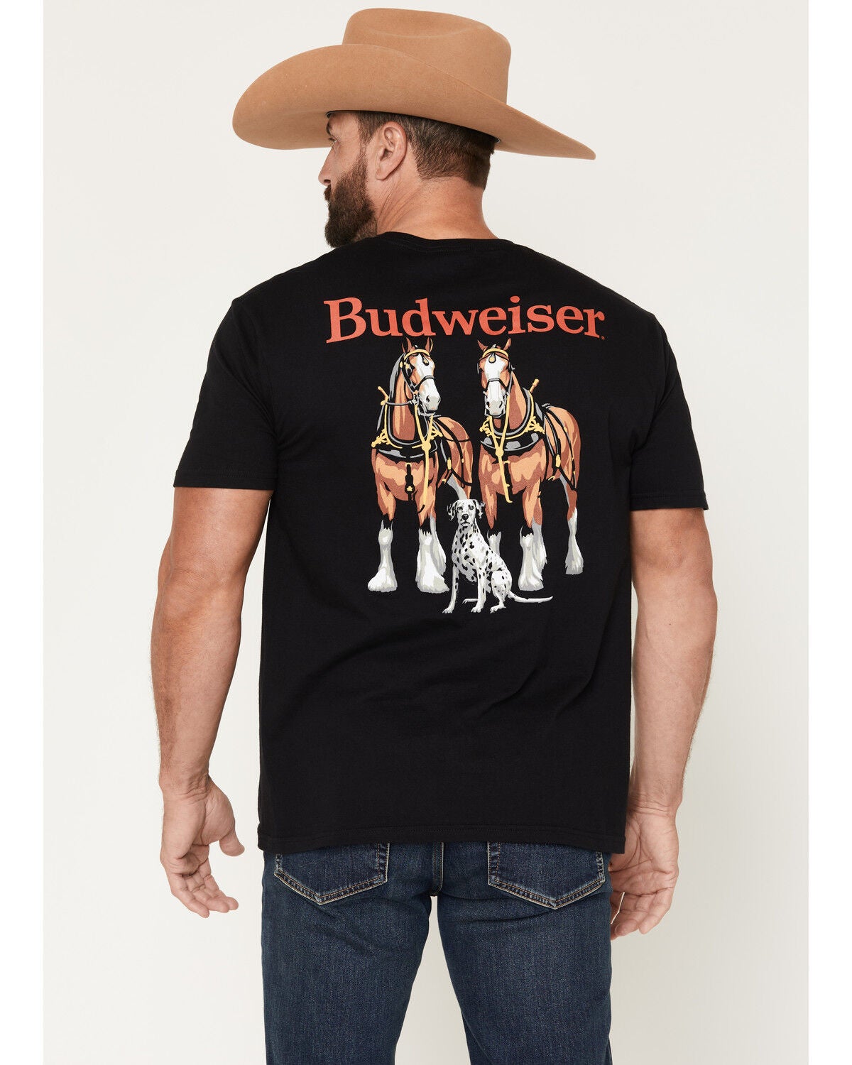 Buckwear Men's Boot Barn Exclusive Budweiser Clydesdales Short Sleeve Graphic T-Shirt, Black, hi-res