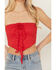 Image #3 - Originality Women's Rosette Tube Top, Red, hi-res