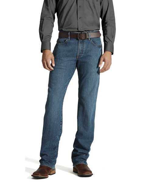 Image #3 - Ariat Men's M4 Rebar Distressed Low Rise Relaxed Bootcut Work Jeans , Denim, hi-res