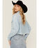 Image #4 - Wrangler Retro Women's Long Sleeve Snap Denim Cropped Western Shirt, Blue, hi-res