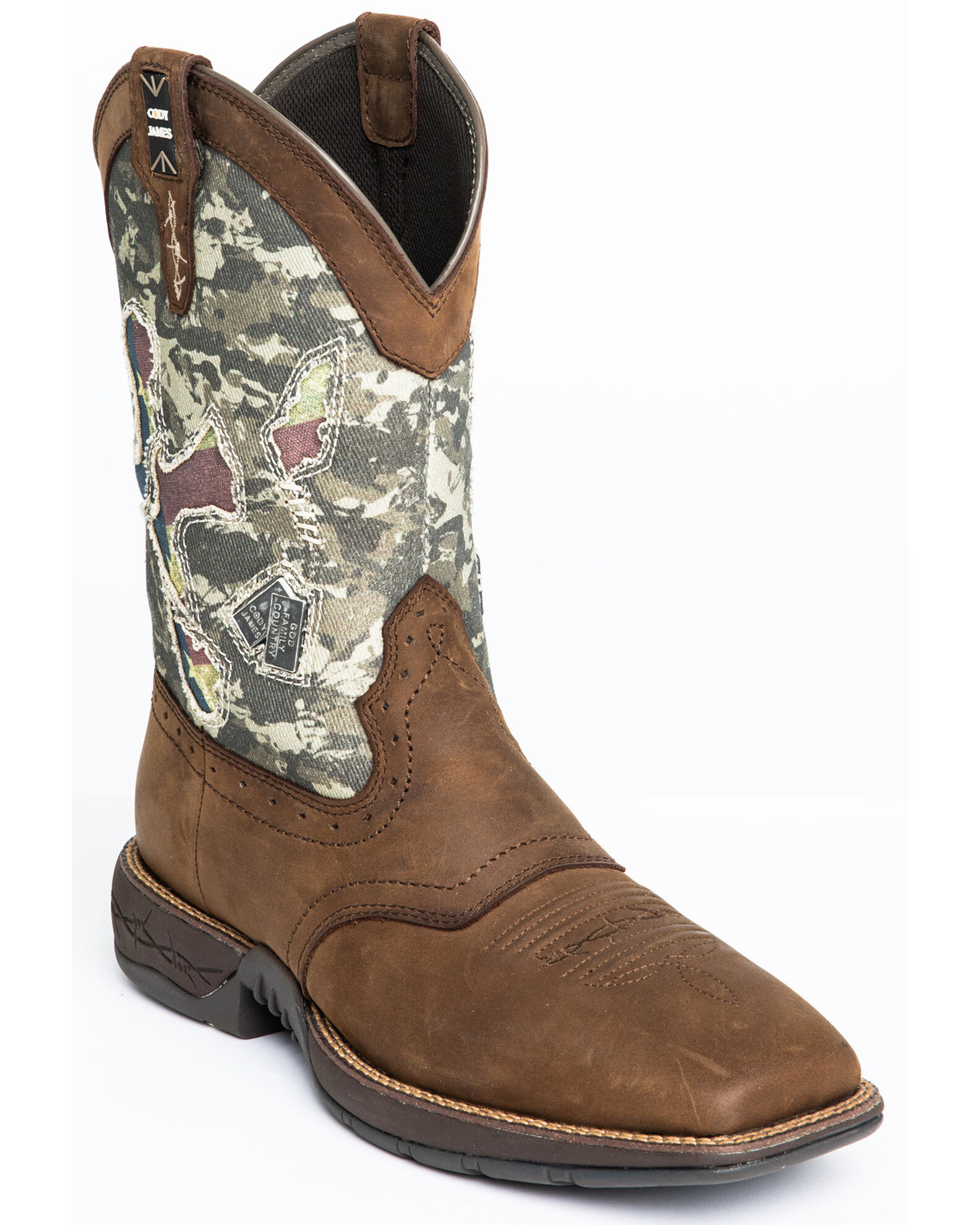 Camouflage western boots top