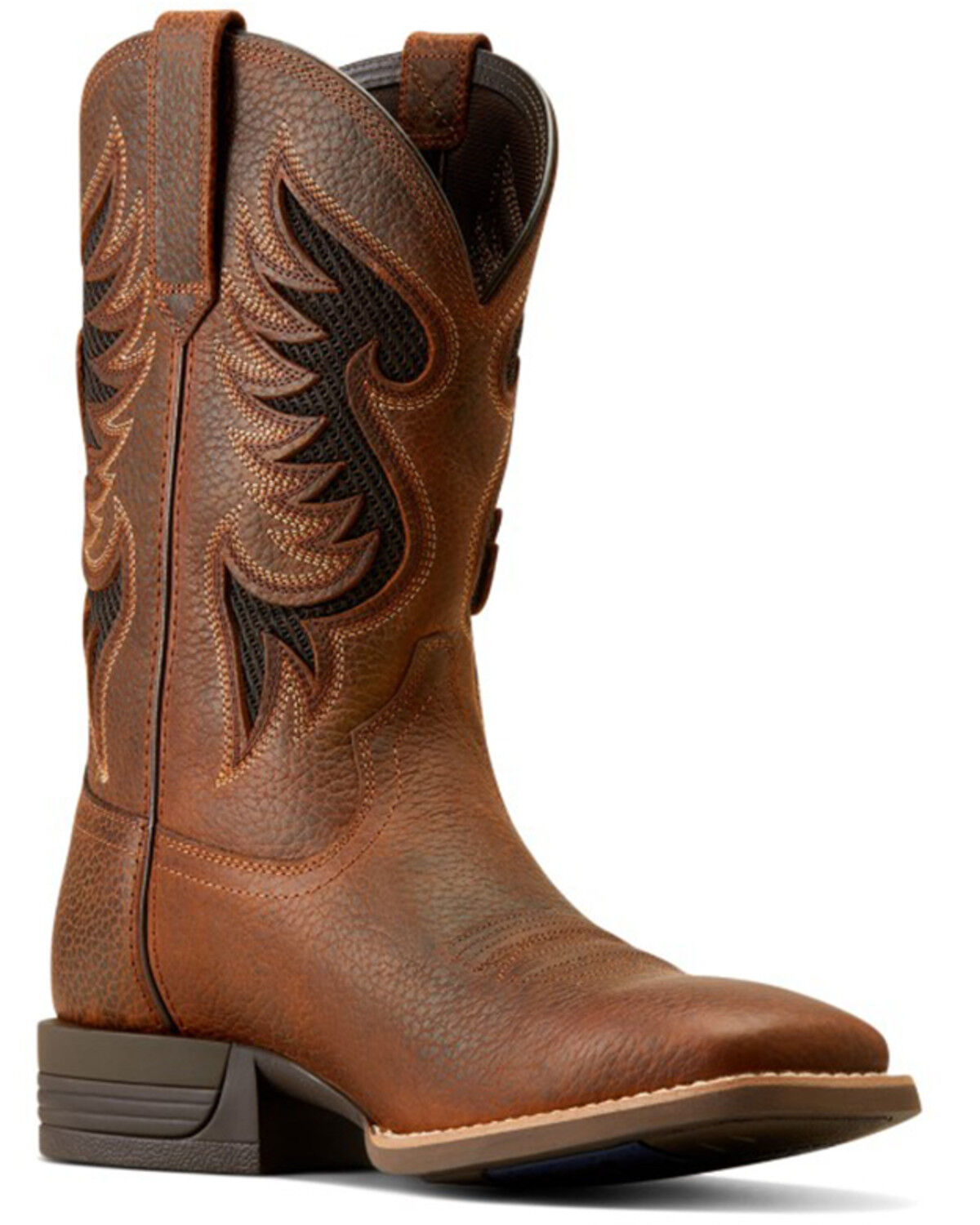 Image #1 - Ariat Men's Cowpuncher VentTEK Performance Western Boots - Broad Square Toe, Brown, hi-res