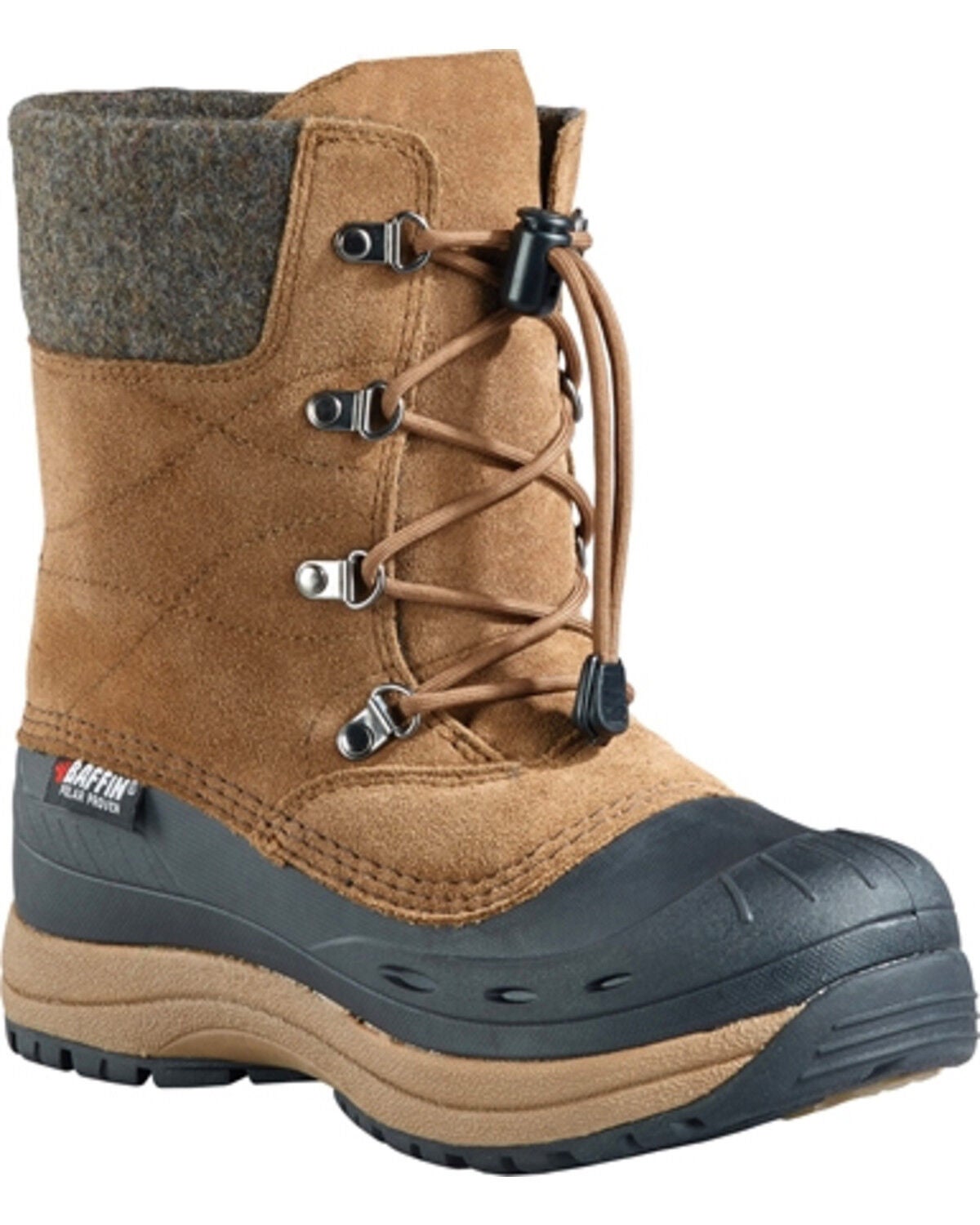 Baffin Women's Arnaq Waterproof Suede Rubber Shell Winter Boots, Sand, hi-res