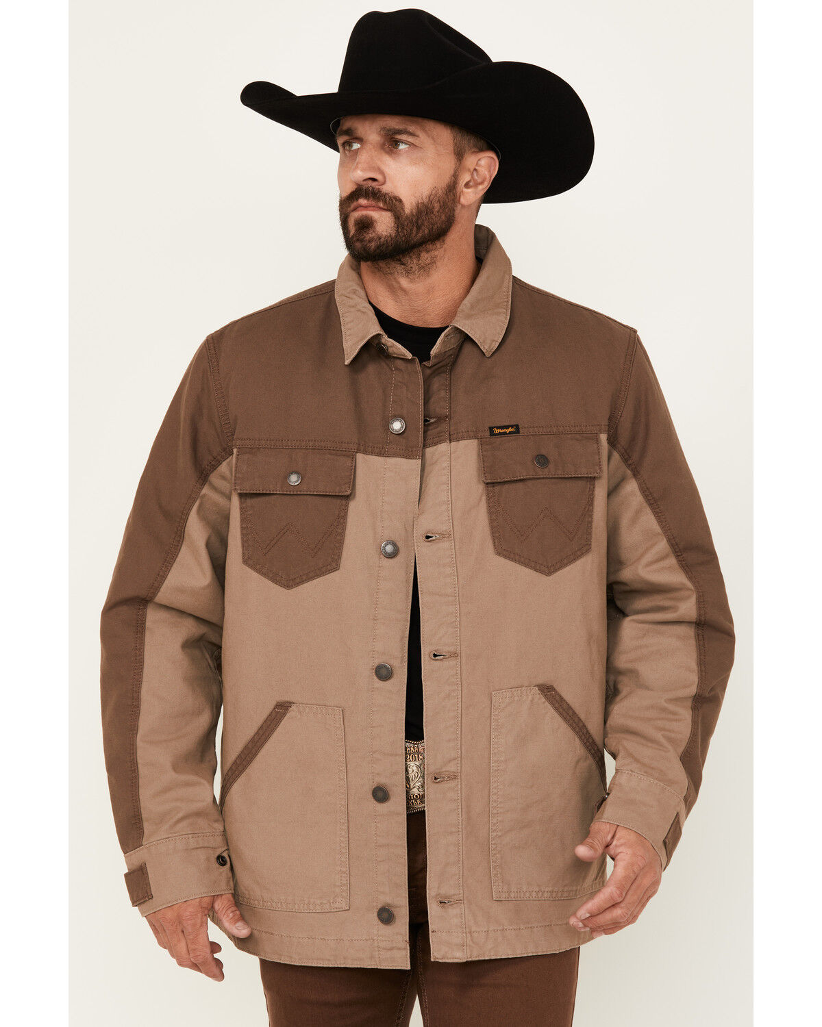 Image #1 - Wrangler Men's Quilted Lined Canvas Jacket, Tan, hi-res