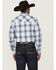 Image #4 - Wrangler Retro Men's Plaid Print Long Sleeve Snap Western Shirt - Tall, Blue, hi-res