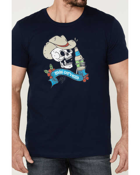 Image #3 - Moonshine Spirit Men's Mas Cerveza Graphic Short Sleeve T-Shirt , Steel Blue, hi-res