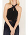 Image #3 - By Together Women's Criss Cross Halter Crop Top, Black, hi-res
