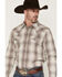 Image #2 - Cody James Men's Legend Dobby Plaid Print Long Sleeve Snap Western Shirt, Brown, hi-res